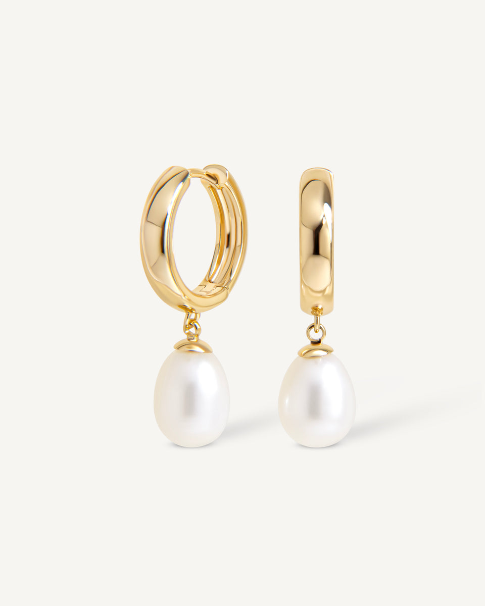 Aurora Pearl Hoop Earrings – Monday Monarch