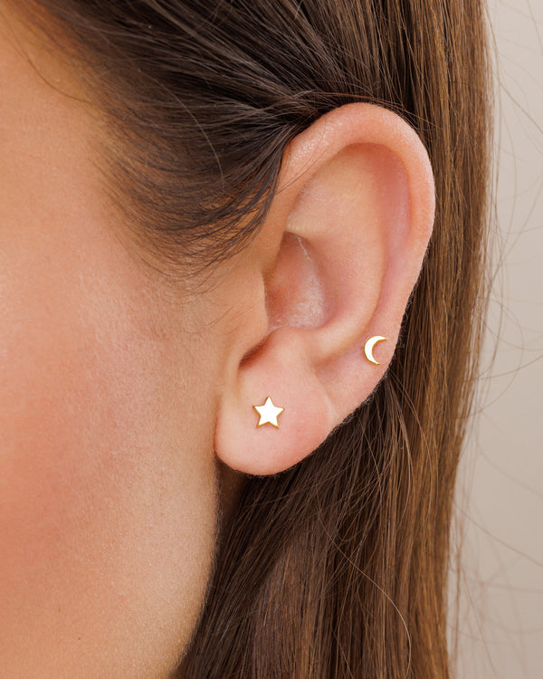 Small Star and Moon Studs
