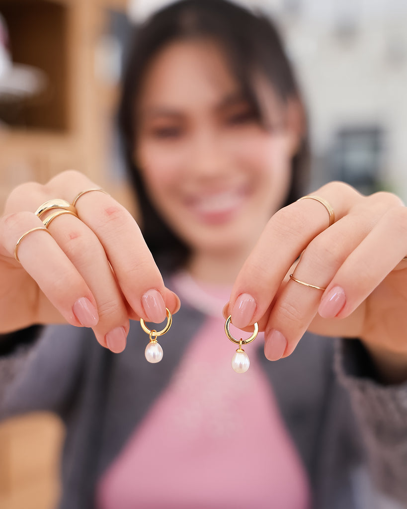 Pearl ring earrings sales