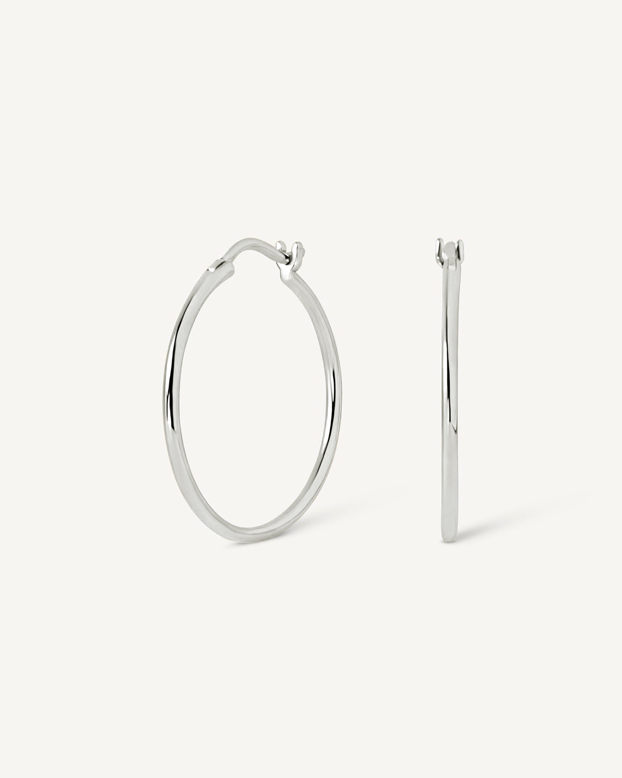 ◇Monday Edition◇ Plain Big Hoop Earrings Natural Large Hoop Earrings – Monday Monarch