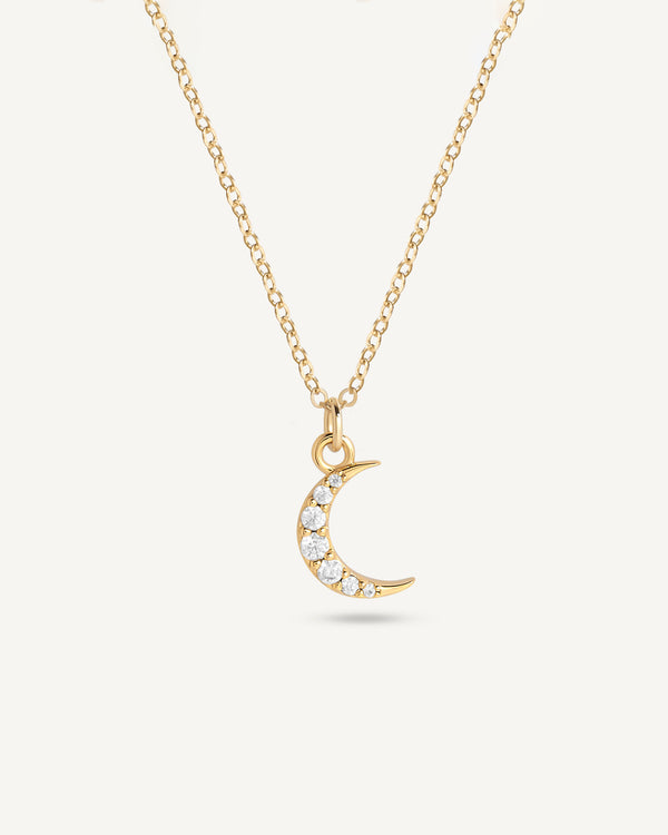 Moon Pave Necklace