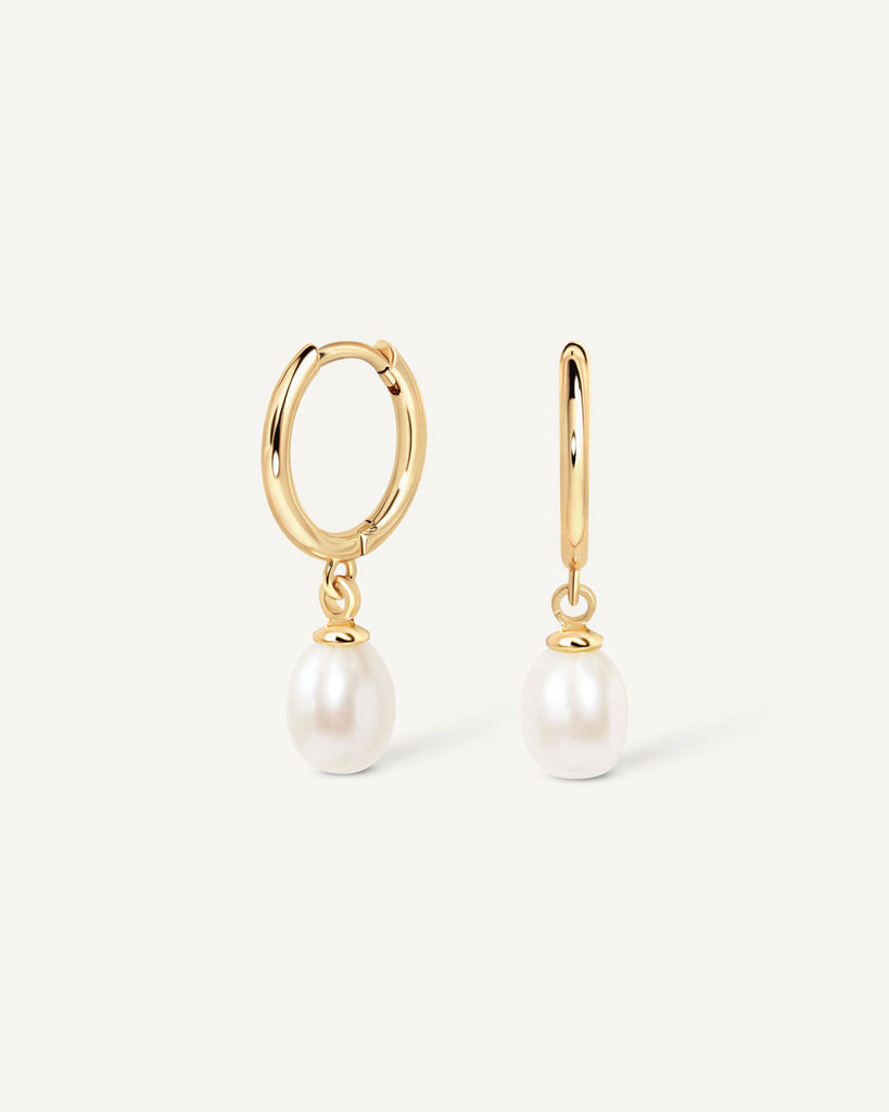 oroton hoop earrings with pearl charm