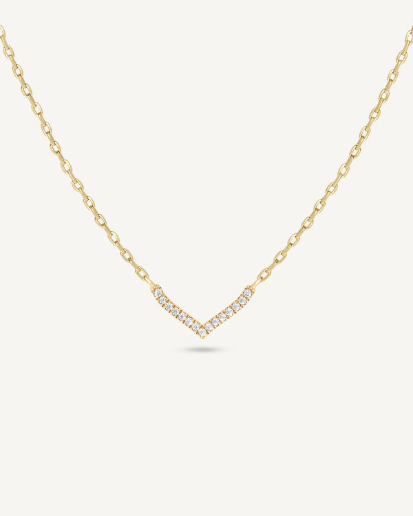 Mini girocollo a V con pavé