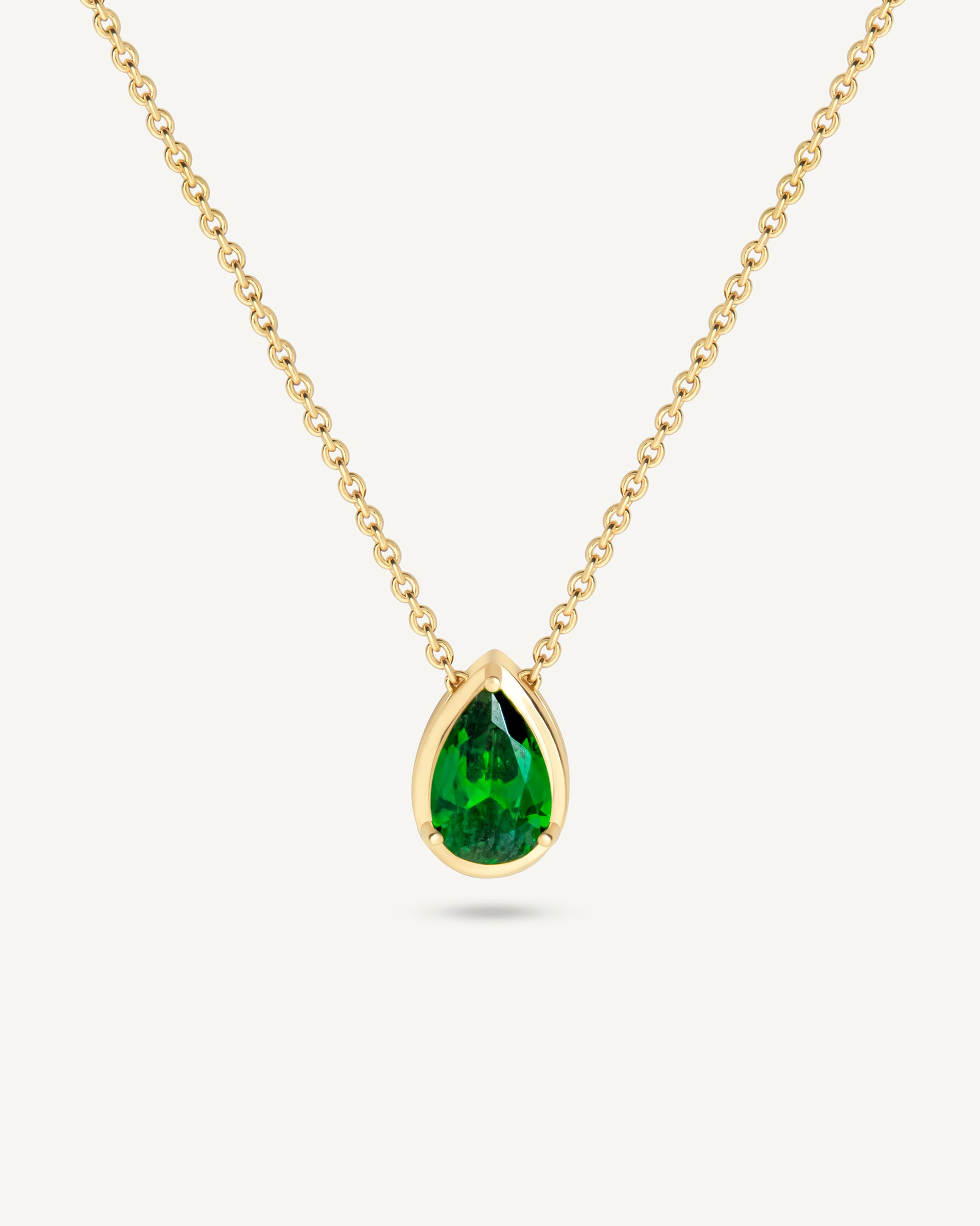 Margo Emerald Teardrop Necklace Monday Monarch margo-emerald-teardrop-necklace-monday-monarch