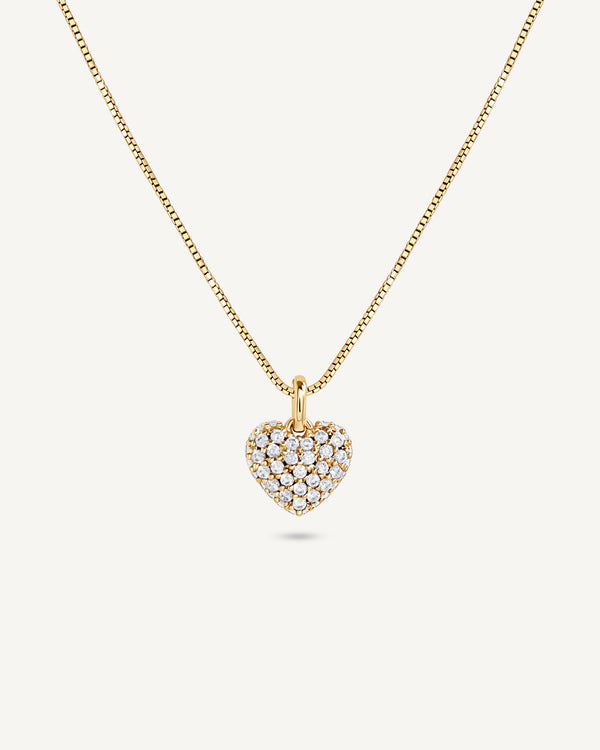 Mini Georgina Heart Pave Necklace