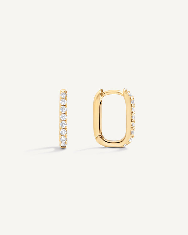 Pave Link Hoops