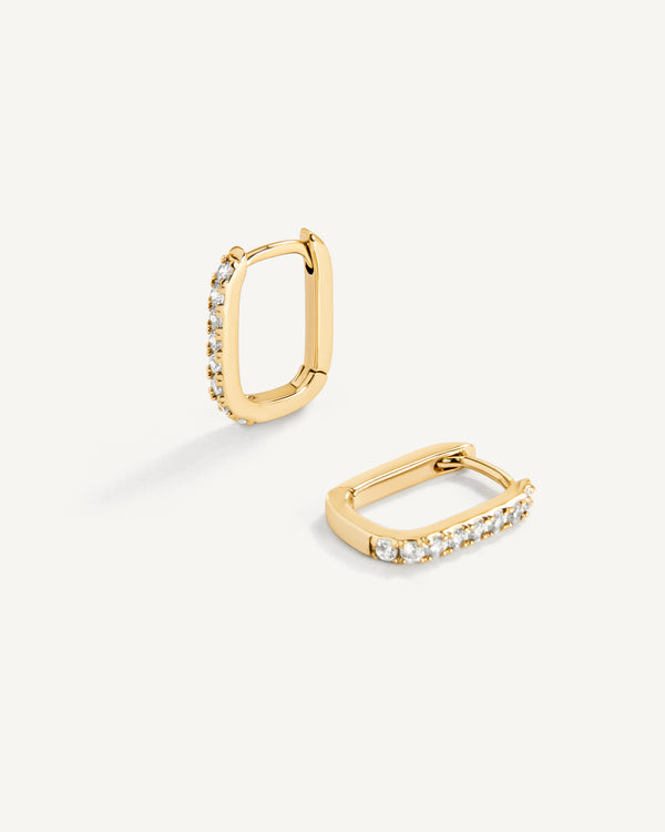 Pave Link Hoops