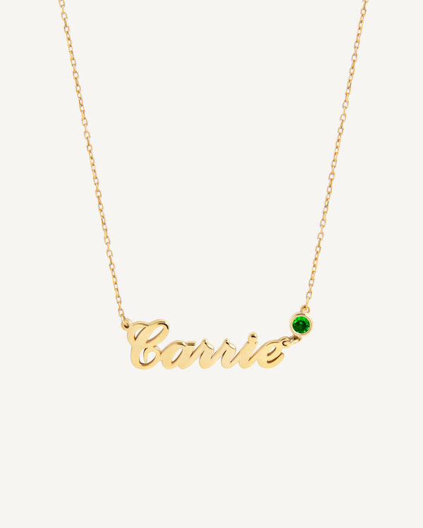 Birthstone Name Necklace