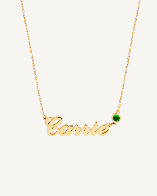 Birthstone Name Necklace