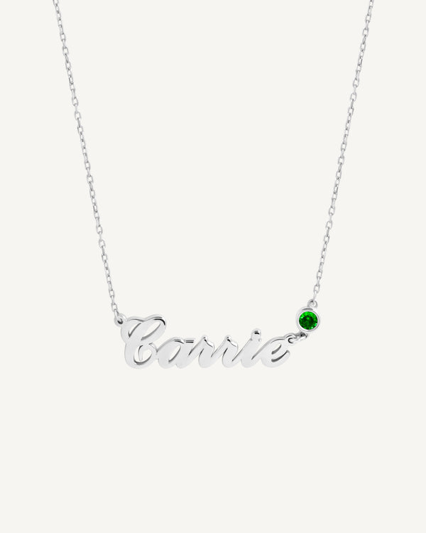Birthstone Name Necklace