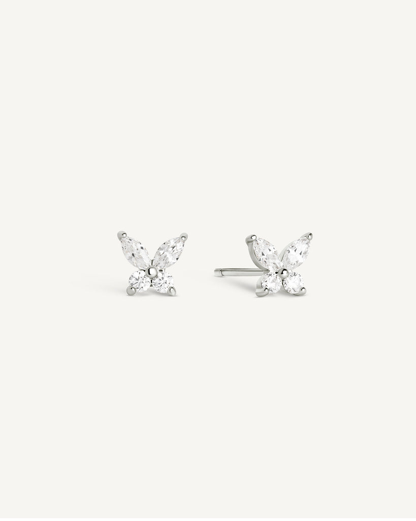 Sterling Silver Butterfly Stud Earrings In Gold - Jewellery For Teens - Foto 2