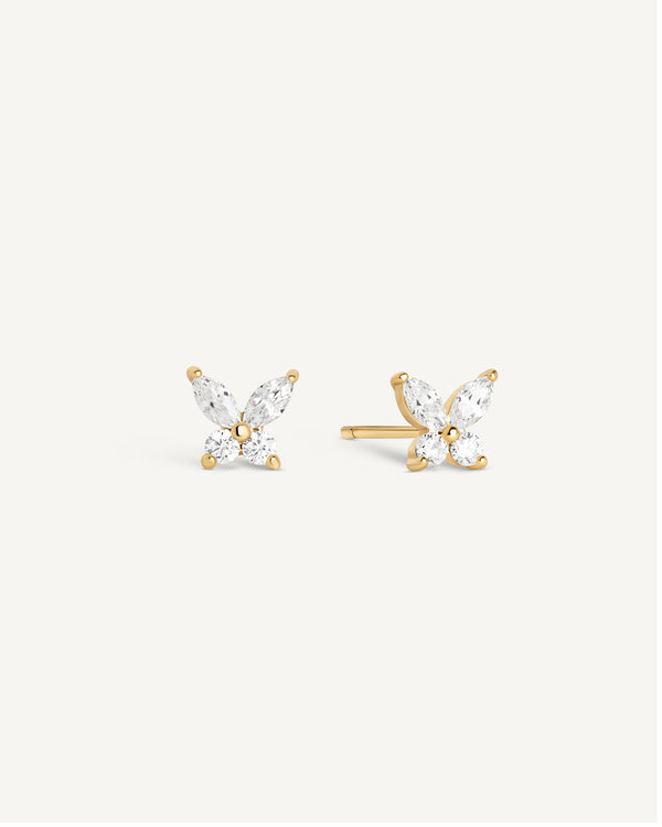 Boucles d'oreilles papillon en cristal