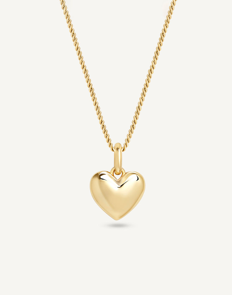 Georgina Puffy Heart Charm Necklace – Monday Monarch