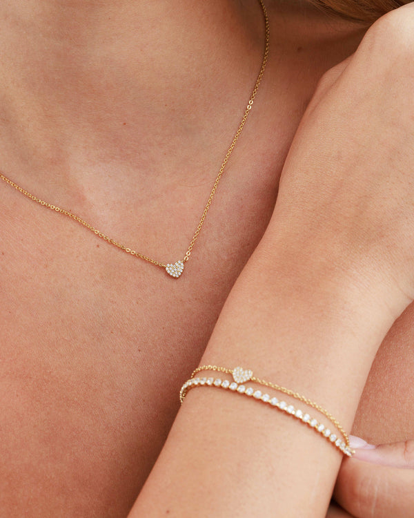 Mini Heart Pave Necklace