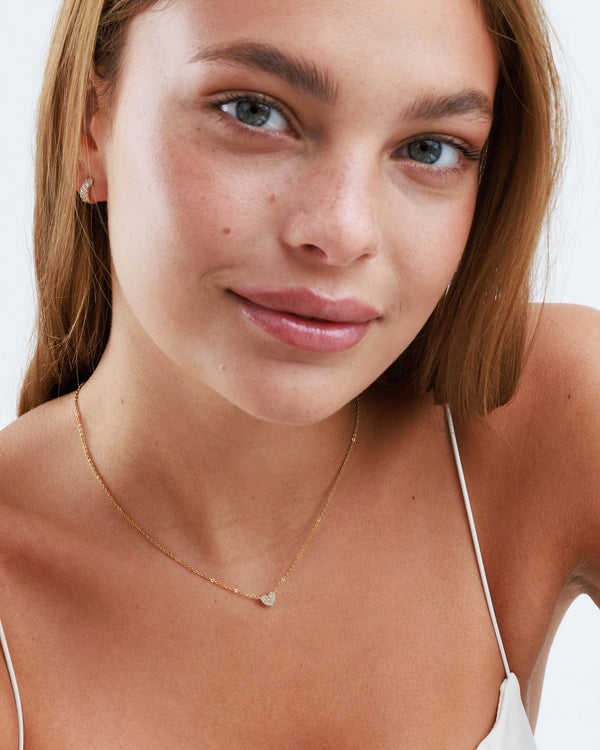 Mini Heart Pave Necklace