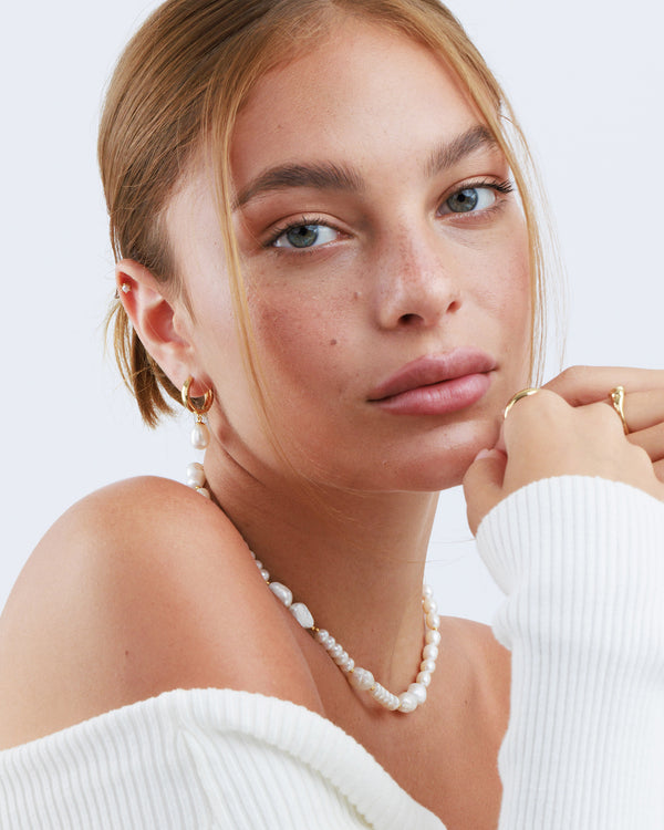Aurora Pearl Hoops