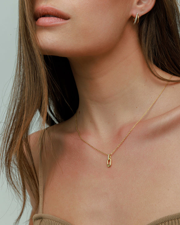 Double Link Pave Necklace