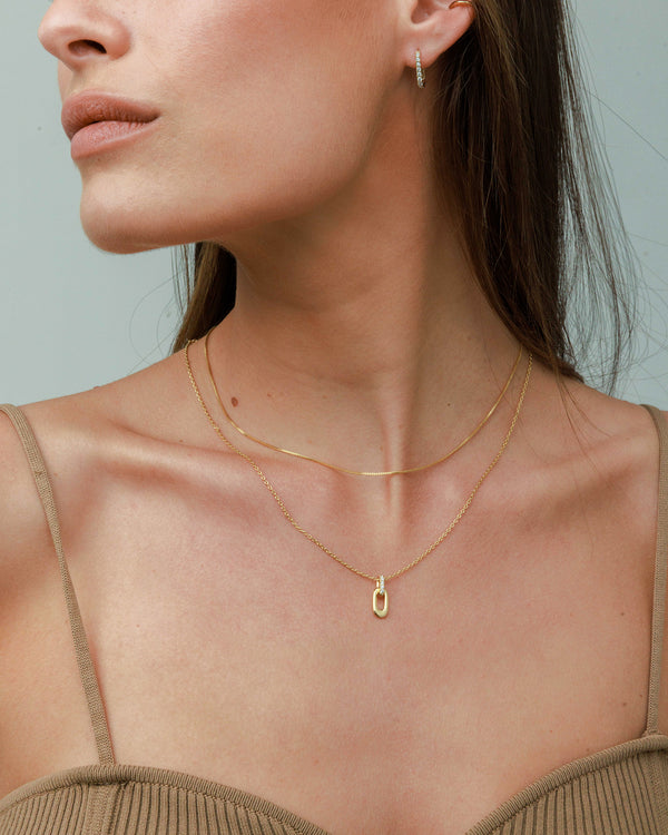 Double Link Pave Necklace