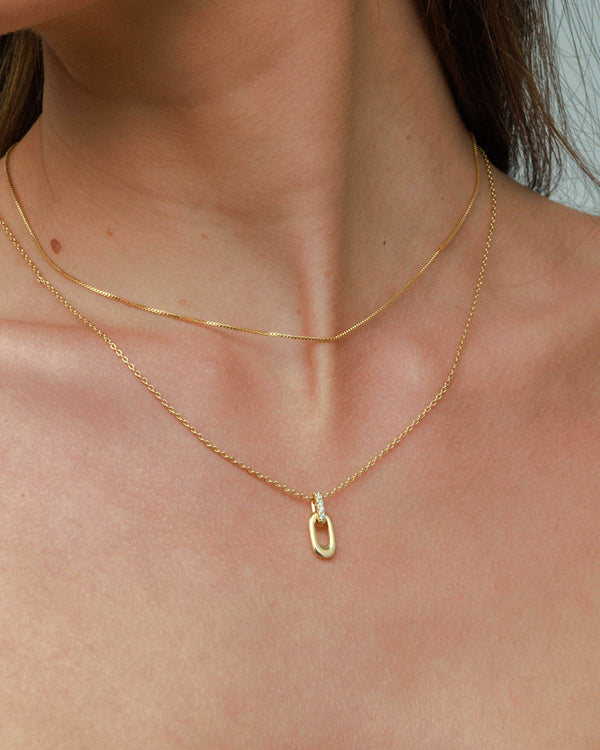 Double Link Pave Necklace