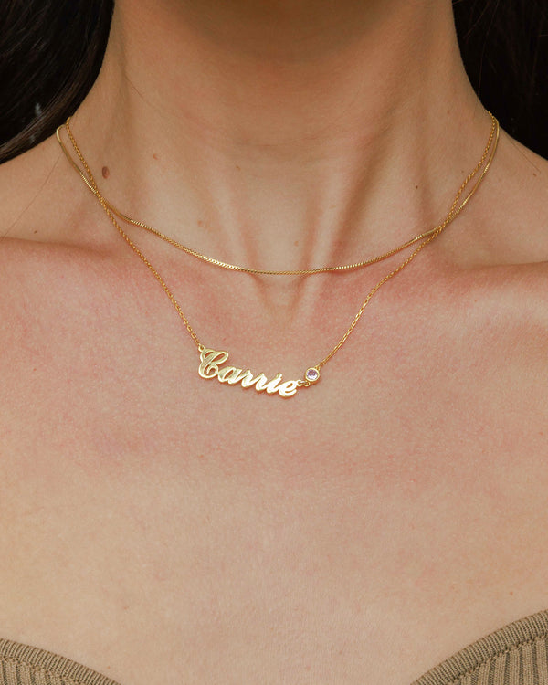 Birthstone Name Necklace