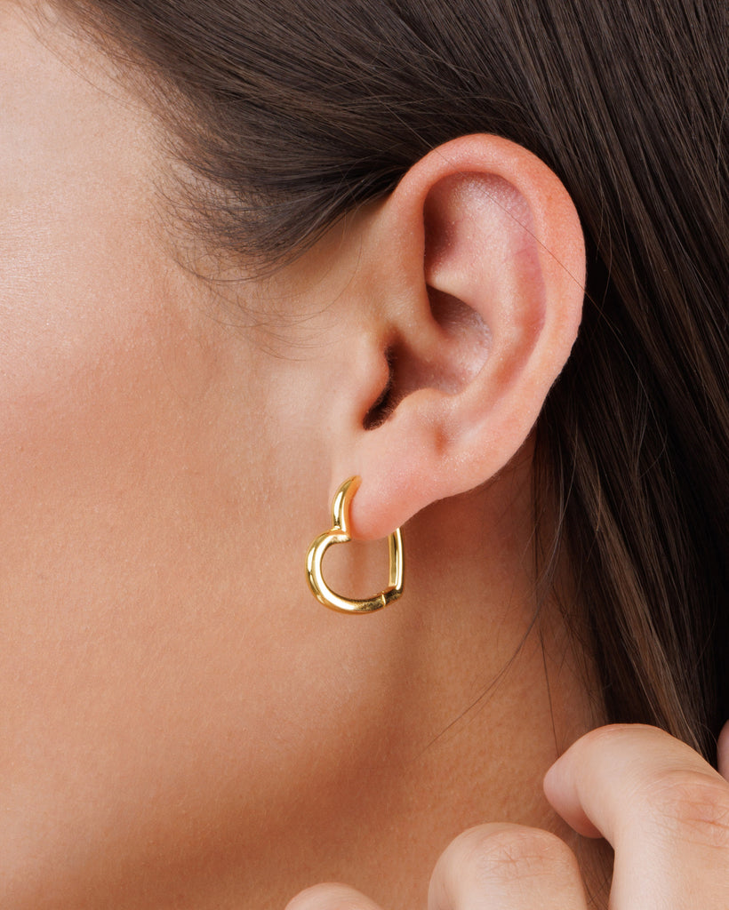 Pandora Rose Gold Plated Heart Hoop Gold Earrings Pandora