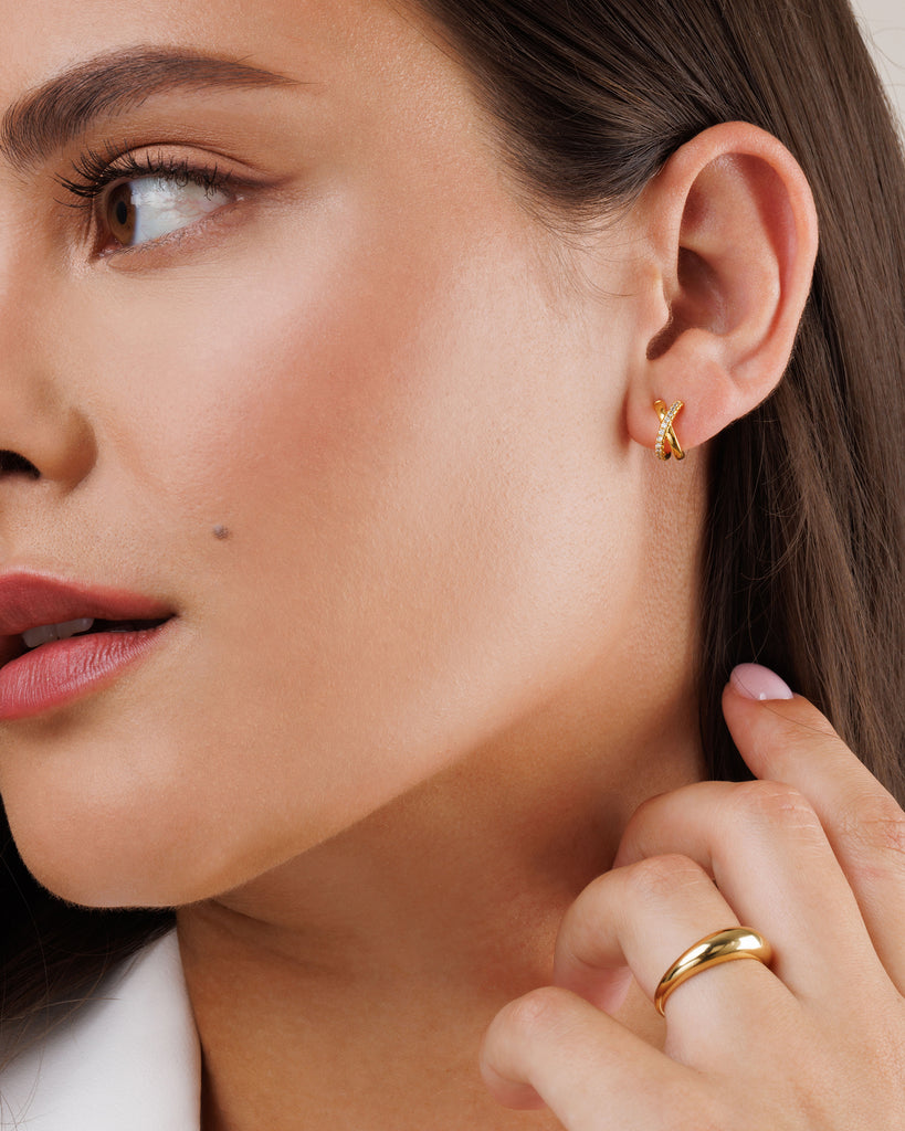Astra pave huggie hoop earrings – Monday Monarch