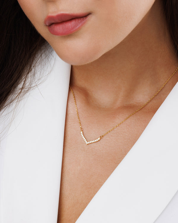 Pave V Necklace