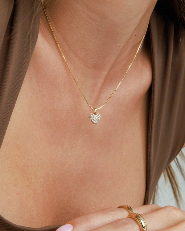 Mini Georgina Heart Pave Necklace