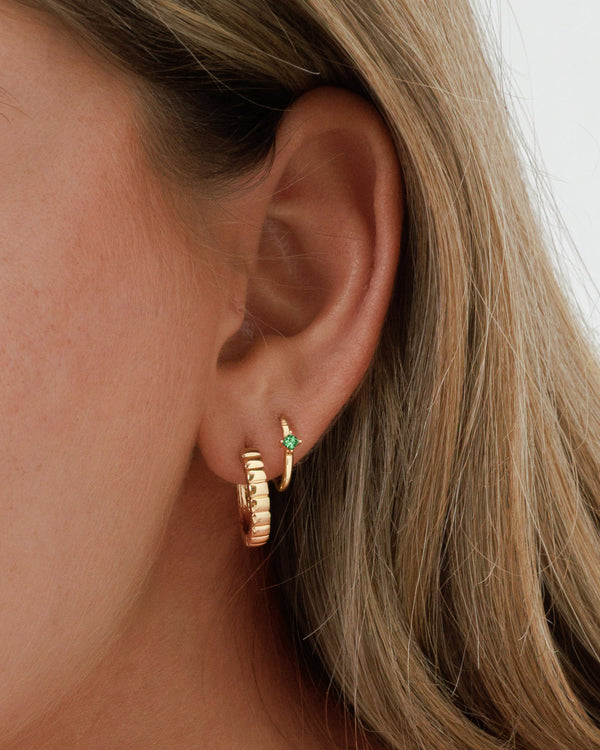 Emerald Zoe Huggie Hoops