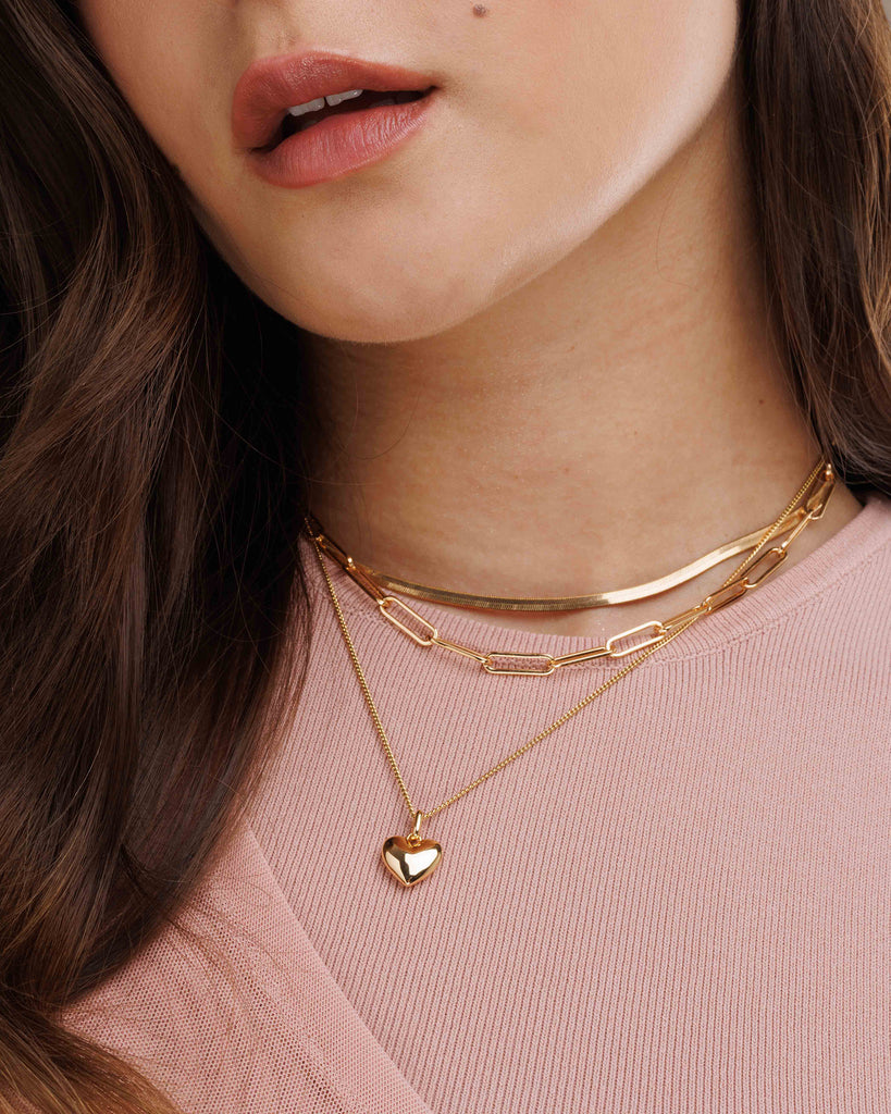 Georgina Puffy Heart Charm Necklace – Monday Monarch