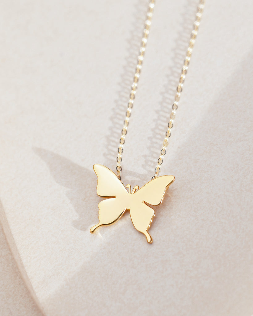 Punk Butterfly Heart Necklace Vintage Gold Large Butterfly Pendant Necklace  | eBay