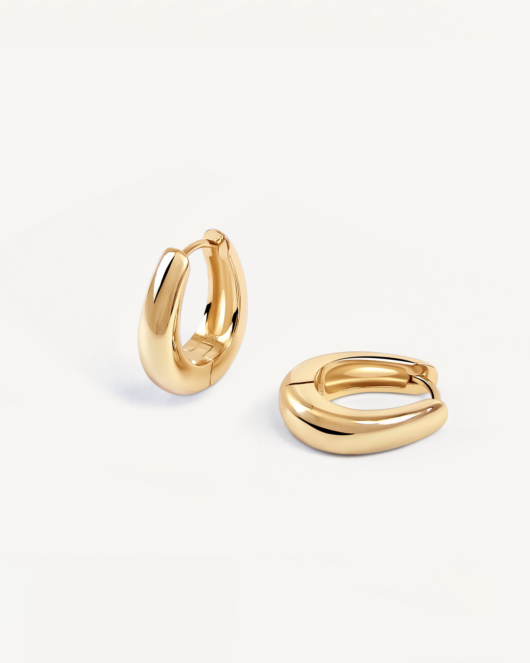 MYEARS Orecchini Huggie Hoop Pendenti Donna Oro 14K, Piccoli Cerchi Aperti Ipoallergenici, Gioielli Everyday