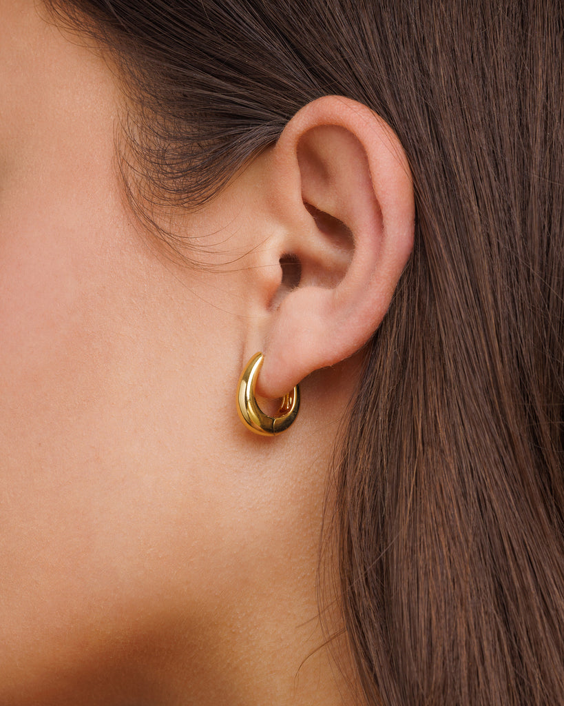 Hanaoops Orecchini A Cerchio Geometrici Donna – Doppio Cerchio Pendenti – Placcati In Oro 14K – Ipoallergenici, Anallergici – Idea Regalo
