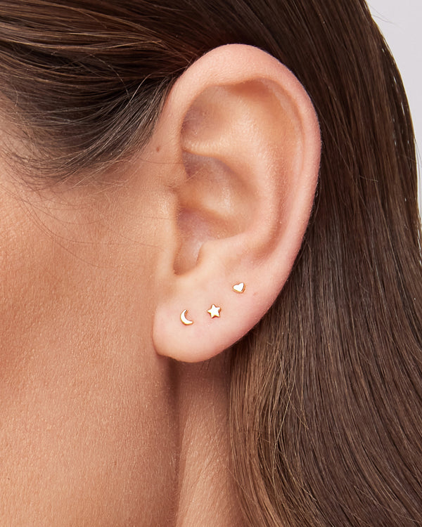 Tiny Star and Moon Studs
