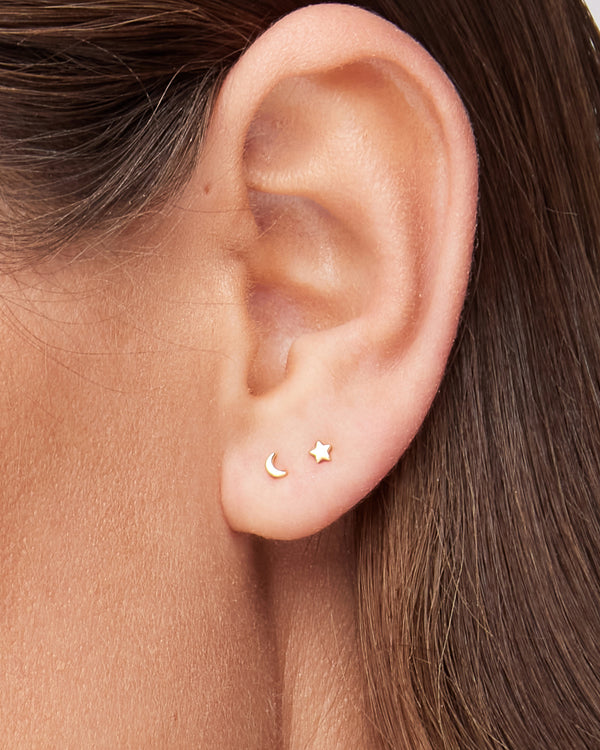Tiny Star and Moon Studs